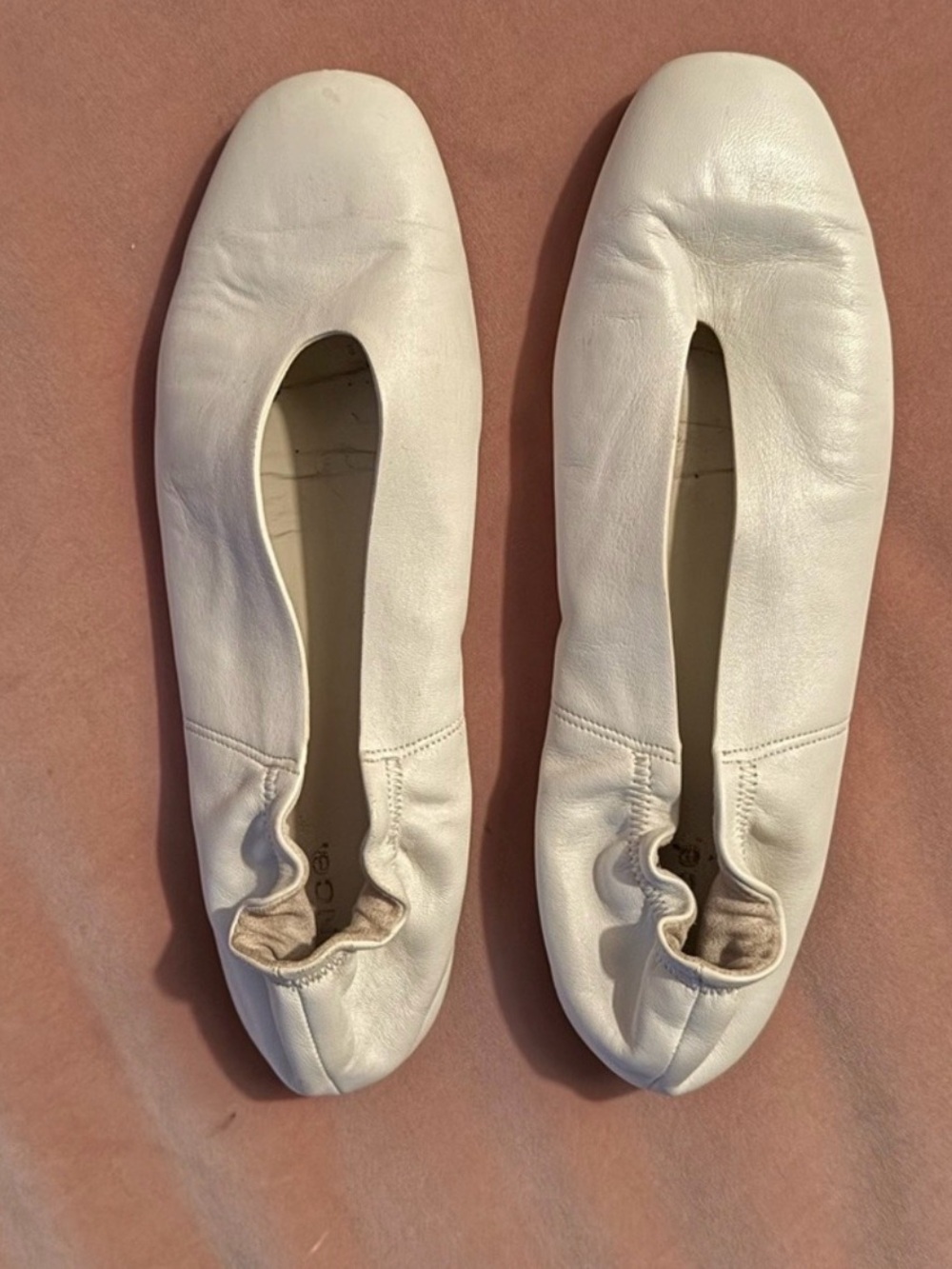 Vince Ballet Flats Pristine Optical White Leather Sz 9/ 39 Made in Italy - Picture 4 of 6